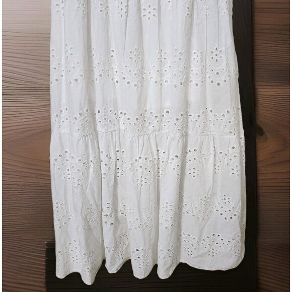 Meadow Rhodes Tiered Eyelette Maxi Dress Womens SM Balloon Sleeve Smocked NWT - Picture 5 of 6